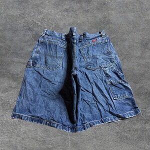 Vintage Wrangler Carpenter Baggy Denim Shorts Mens 38 Blue Cargo Utility Style